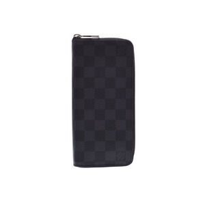 Louis Vuitton Graphite Black Zippy Vertical Leather Long Wallet